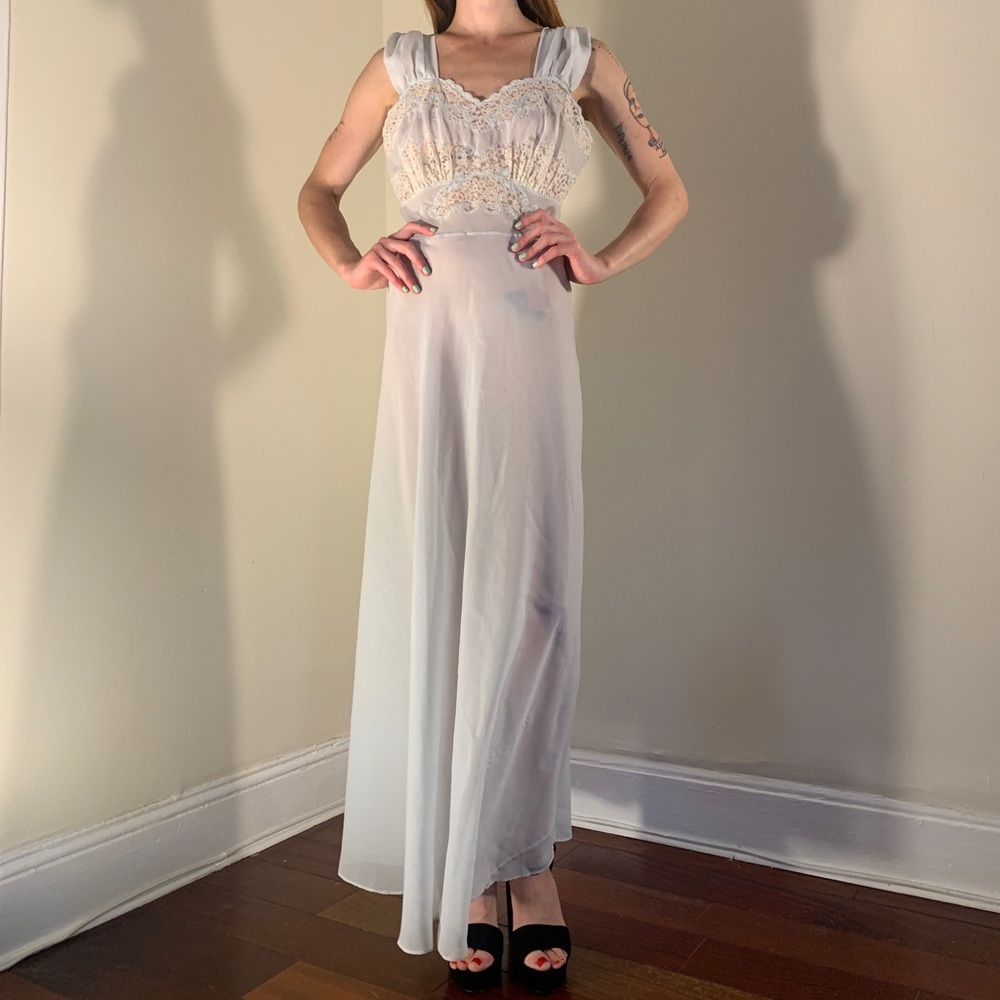 Vintage blue silk nightgown